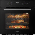 COMFEE' Horno Pizza Eléctrico Empotrable Multifunción, Convección, 1 Bandeja y 1 Rejilla, Limpieza Aquactiva, 70L, 7 Funciones, Ventilador de, Cavidad Esmaltada, Puerta Fría, CBO70M80D2-BK [Clase A]