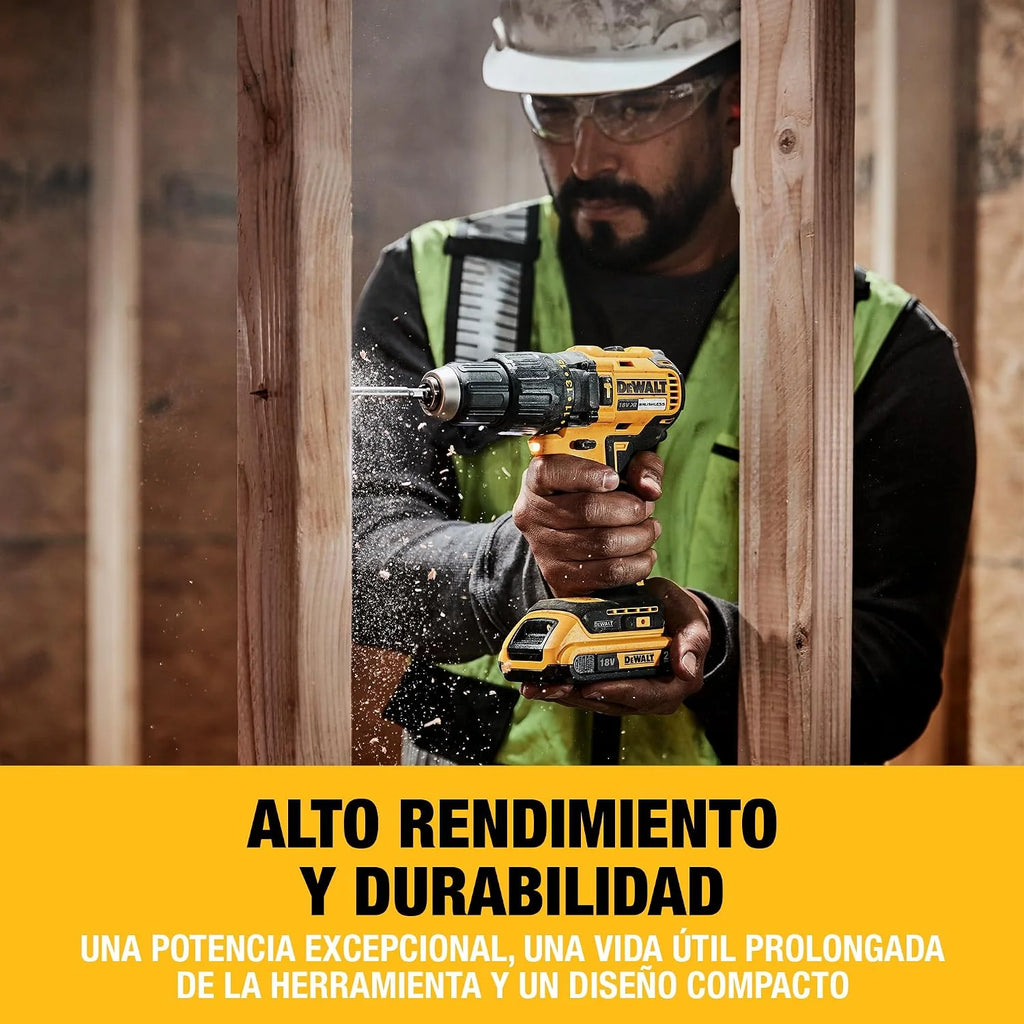 DEWALT Taladro percutor atornillador XR Brushless 18V, 2x2Ah, DCD778D2T-QW