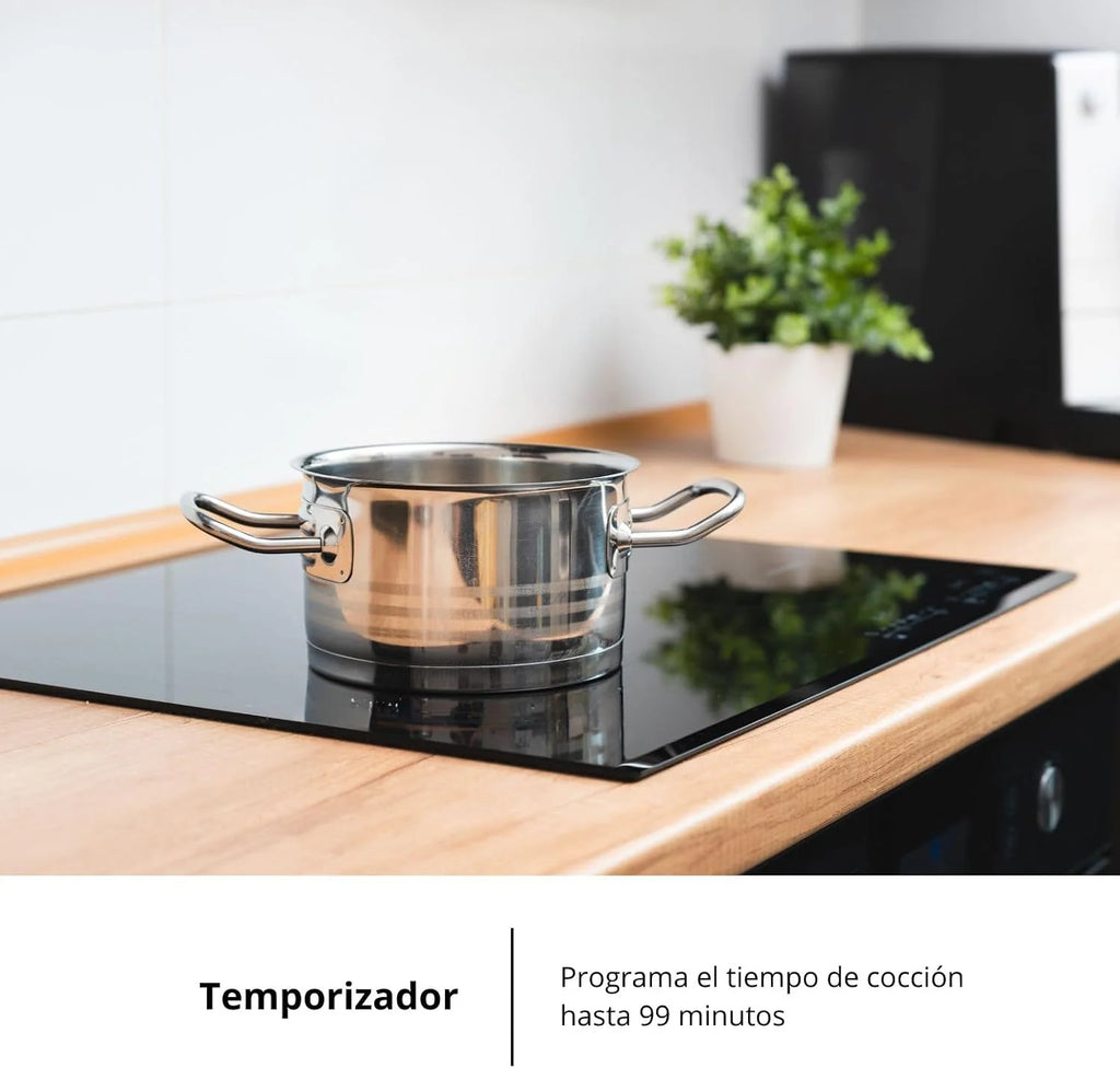 Corberó - Placa de Inducción | CCIM3662| 60cm | 3 Zonas | 6200W | Inverter| Zona Extra Grande |9 Niveles Potencia | Control Táctil | Booster| Temporizador | Bloqueo seguridad | Lineas Blancas