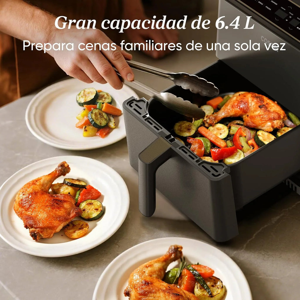 Cosori Freidora de Aire Dual Blaze 6,4L, Doble Resistencia, 11 Modos, WIFI