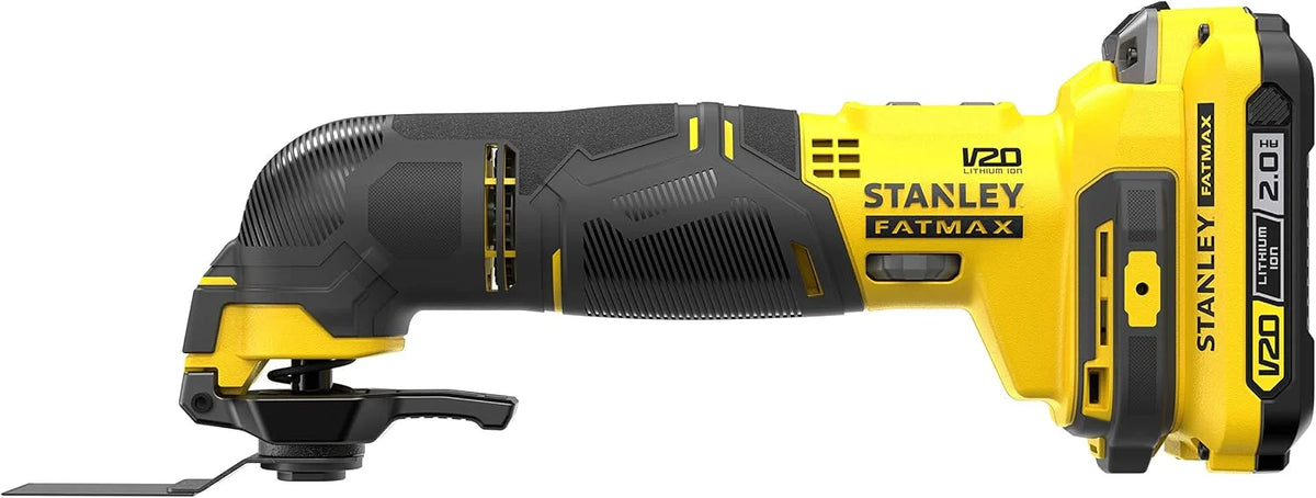 Stanley FATMAX SFMCE500D2K-QW - Herramienta Multifunción Rotativa Sin Cable, 8000-18000 oscil/min, Con 1 Maletín, 2 Baterías 2Ah, 1 Cargador Gama FATMAX V20 (18v)