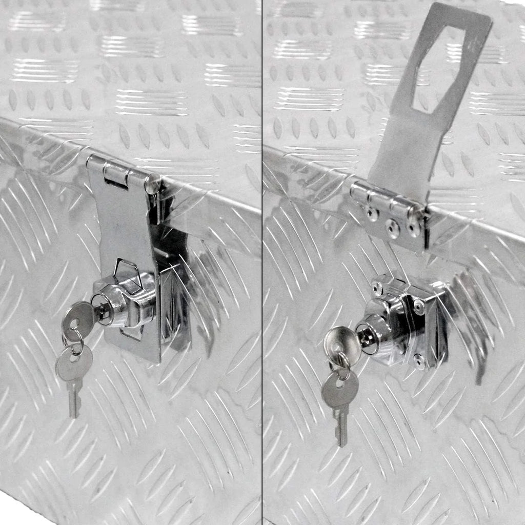 ECD Germany Caja de Aluminio Multiusos 73 x 24 x 32 cm Resistente a la Corrosión con Sistema de Cierre de Almacenamiento de Herramientas Maletín Seguridad y Transporte fácil Montaje en Camión