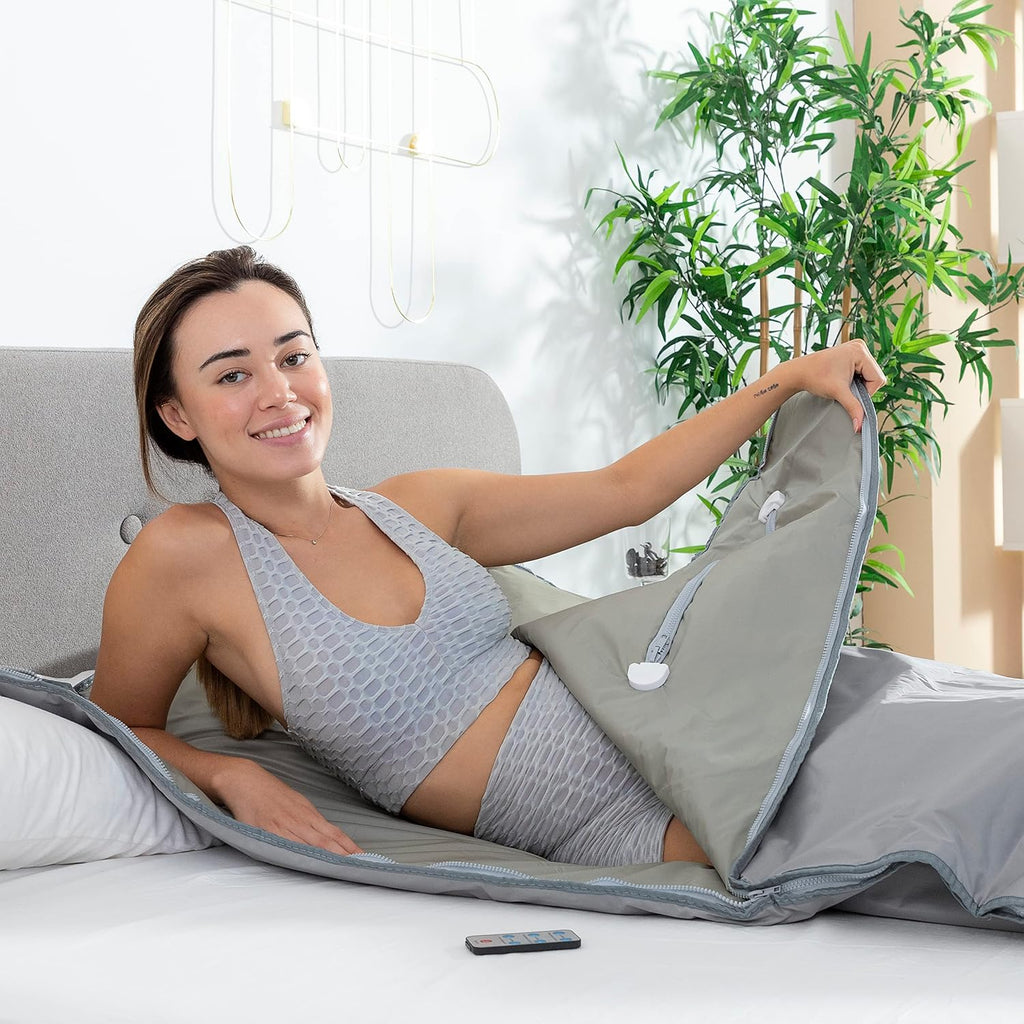 InnovaGoods® Manta Electrica, Manta Electrica Sauna de Calor Infrarrojo, Manta termica Apta para Todo el Cuerpo, Manta Sauna de Calor infrarrojo Potencia la eliminación de Grasas y toxinas.