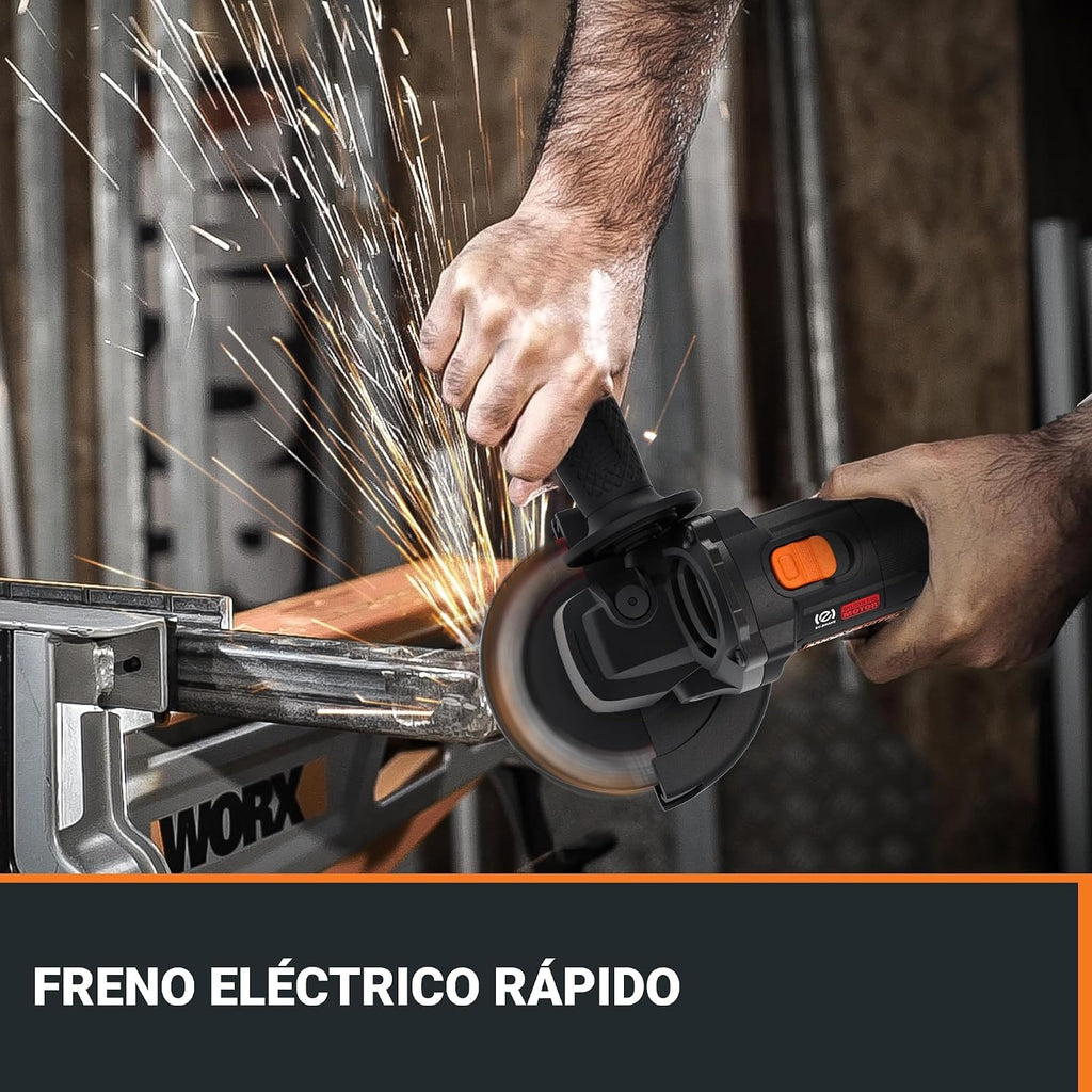 Worx WX814.9 Amoladora Angular Brushless 20V 125mm Sin Bat.