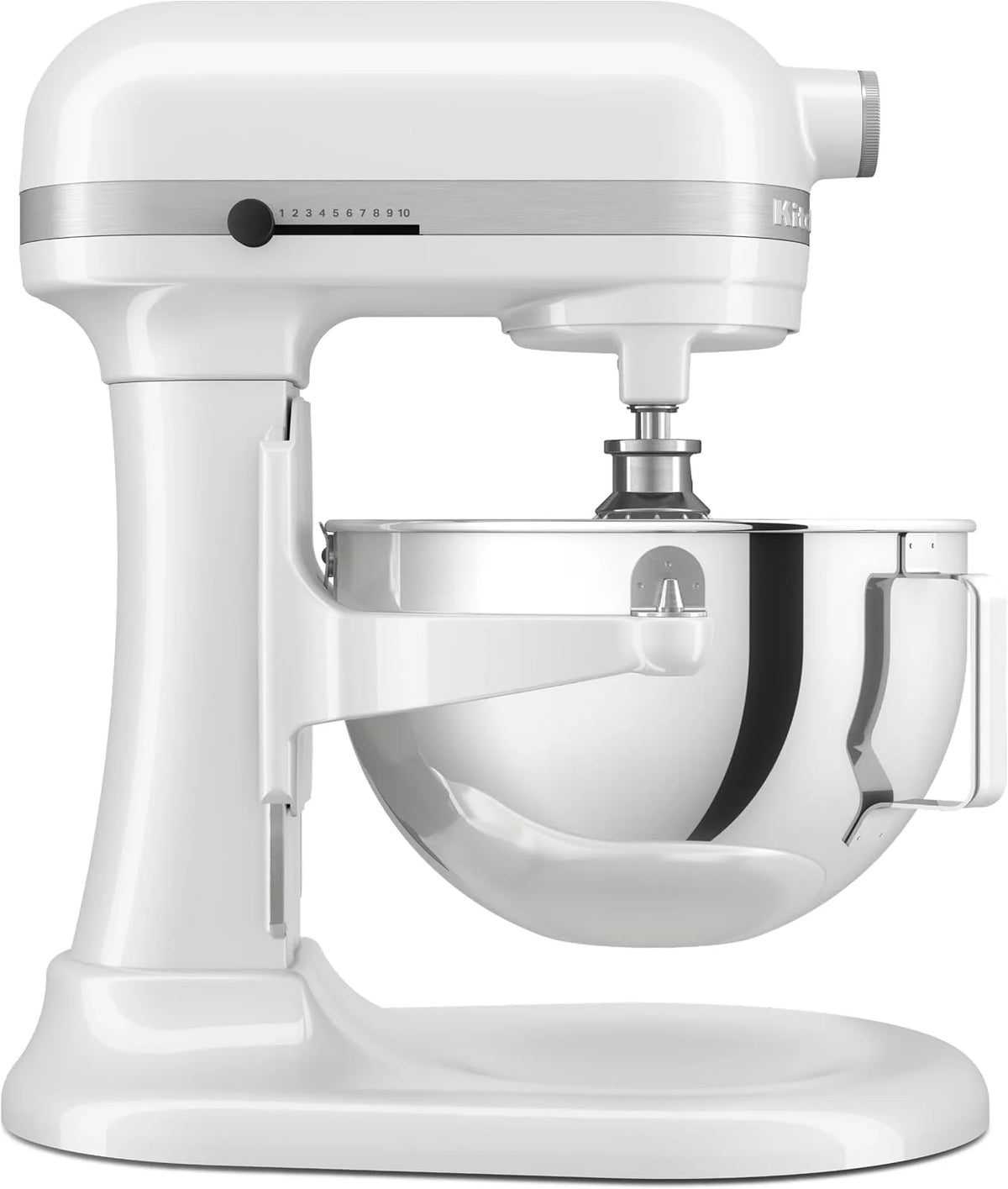 KitchenAid Batidora Amasadora Bowl-Lift 5.2L Heavy Duty, Cuerpo y Engranajes Metálicos, 11 Velocidades, Flex Edge, 67 Puntos de Contacto, Blanco