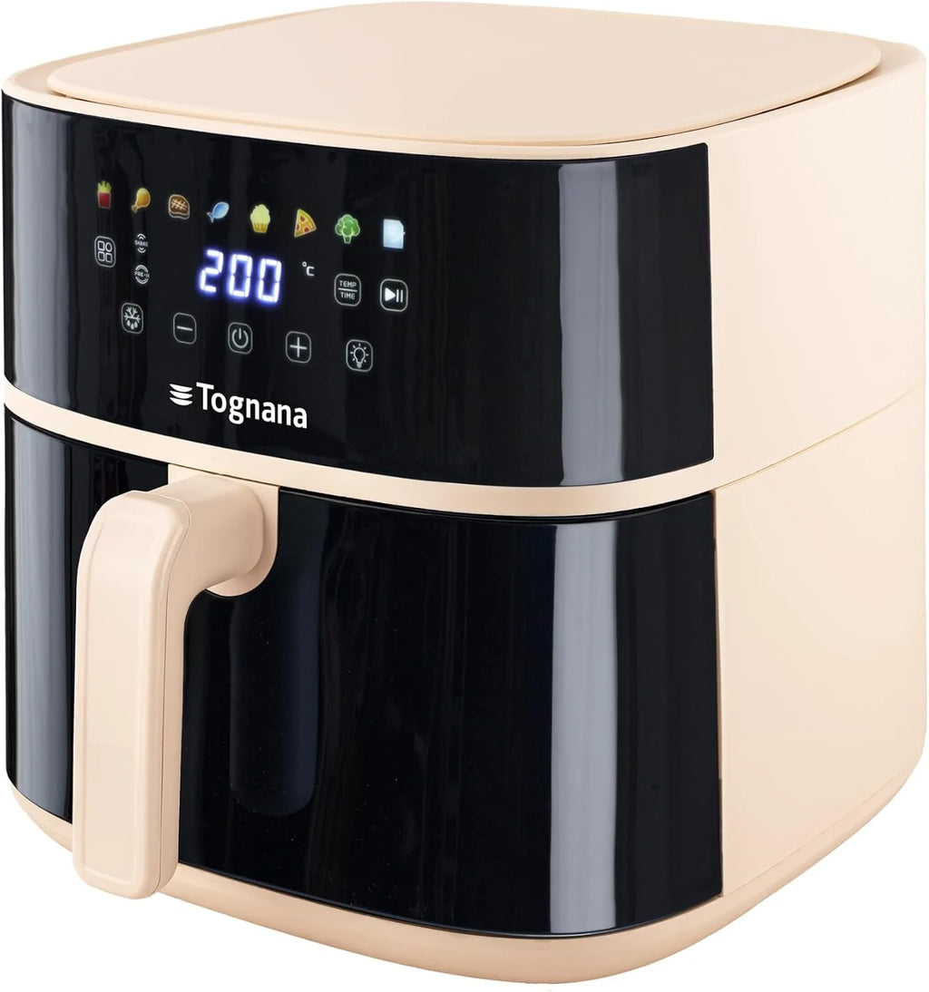 Tognana Iridea, Freidora de aire 8 L, Plástico-Acero Inoxidable, Champagne