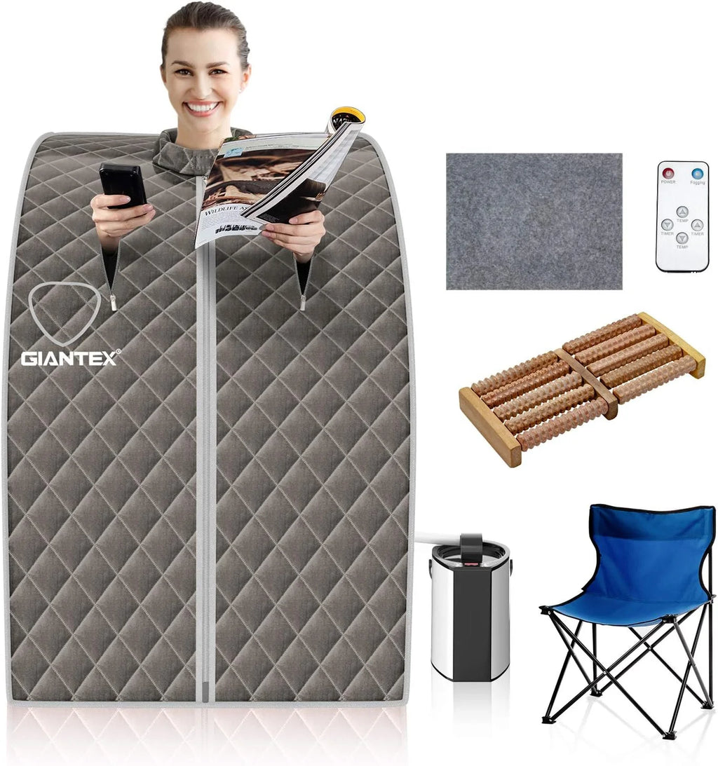 GOPLUS Sauna de Vapor Portátil 1000W 3L hasta 64℃