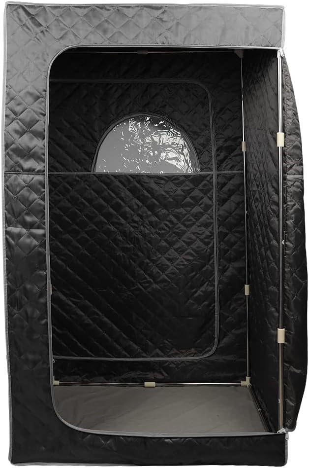 1000 W Sauna completa del cuerpo con cabina de vapor, generador de vapor, mando a distancia, sauna de vapor portátil y plegable, sauna SPA para casa, 100 x 80 x 170 cm, color negro