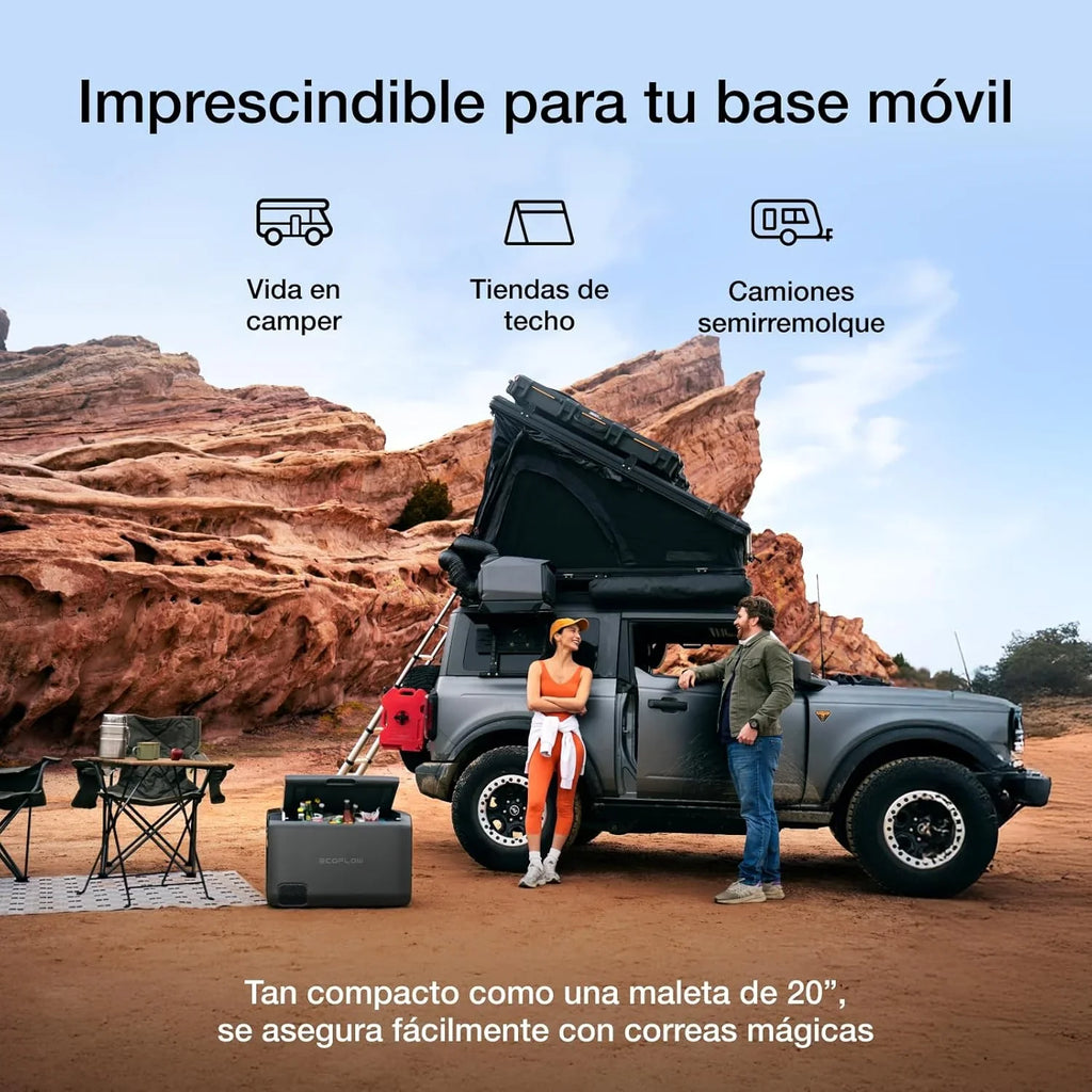 EcoFlow WAVE 3 Climatizador portátil con batería extra de 1024 Wh, refrigeración 1800 W, calefacción 2000 W, autonomía de 8 h, control por app, para camping, autocaravanas, todoterrenos