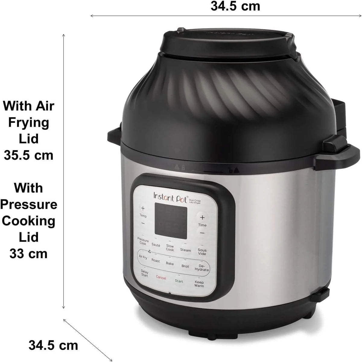 Instant Pot Duo Crisp + Air Fryer 5.7L Multicooker 11 en 1 Cocina a presión, saltea, cocina al vapor, a fuego lento, sousvides, calienta, fríe al aire, hornea, asa y deshidrata