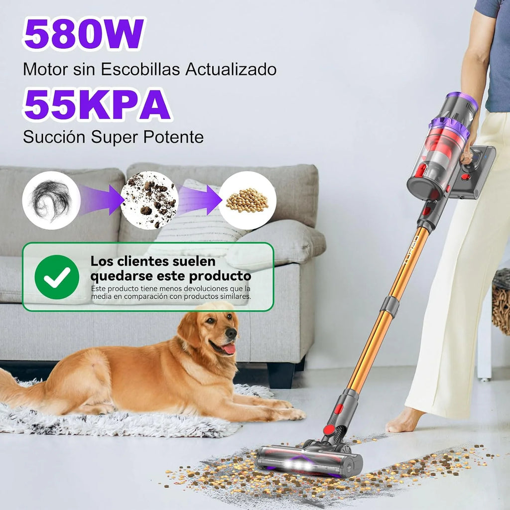 coovy SU7 Aspiradora sin Cable 580W/55Kpa/75Mins. Aspiradora de Mano
