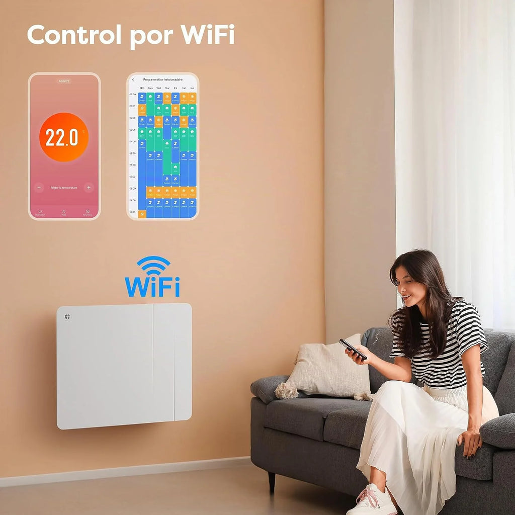 CIARRA 1000W Inertia Radiator with Ceramic and WiFi Heating Film