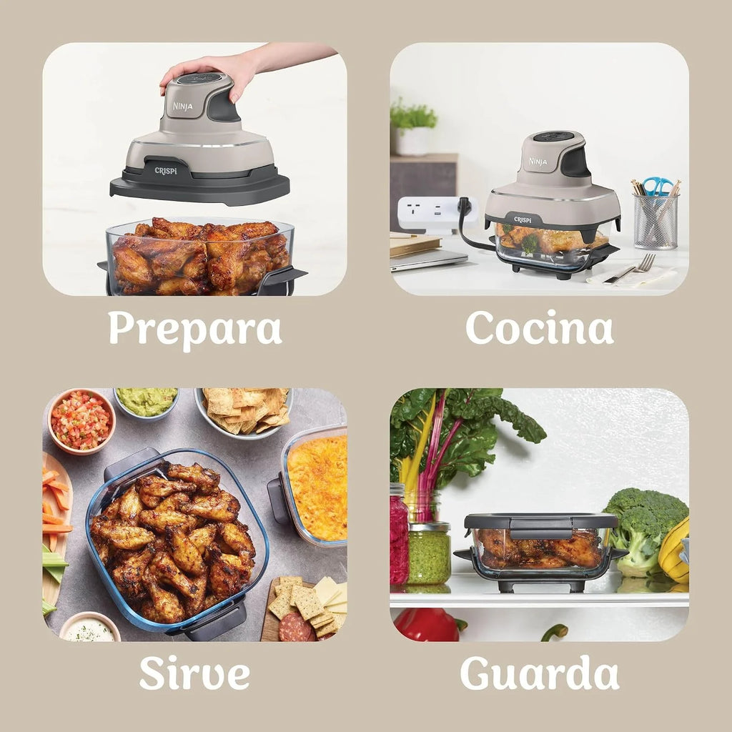 Ninja CRISPi, Freidora de Aire Portátil 4 en 1, 3,8L, Piedra