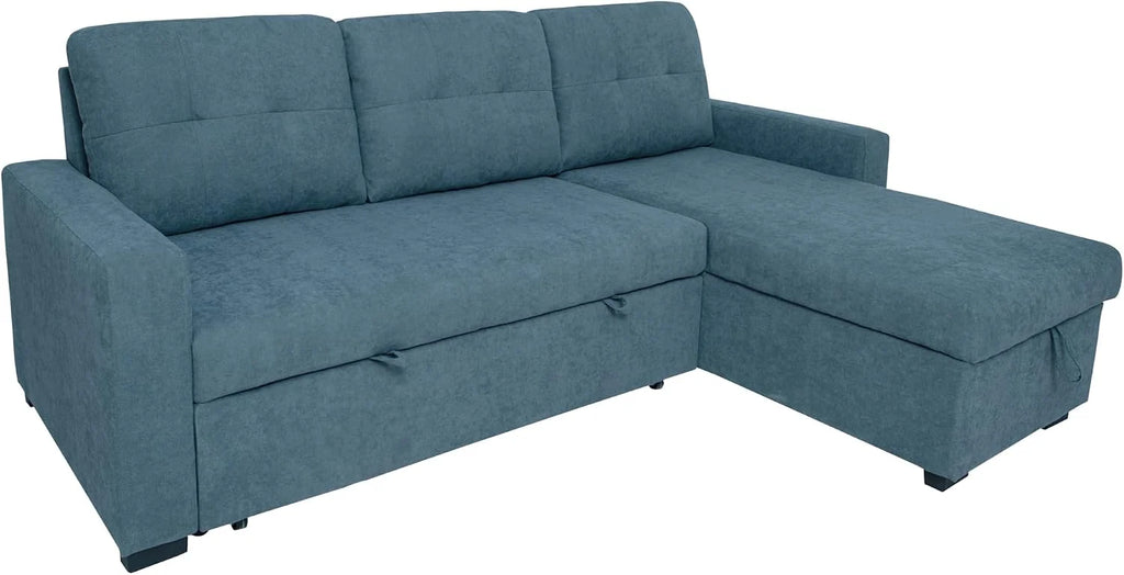 MUEBLIX.COM - Ojuel 3 Seater Chaiselongue Sofa, Interchangeable Chaiselong, Padded Seats and Backrest, Chaise Lounge Sofa Bed with Arcon, Modern Living Room Sofas, Grey