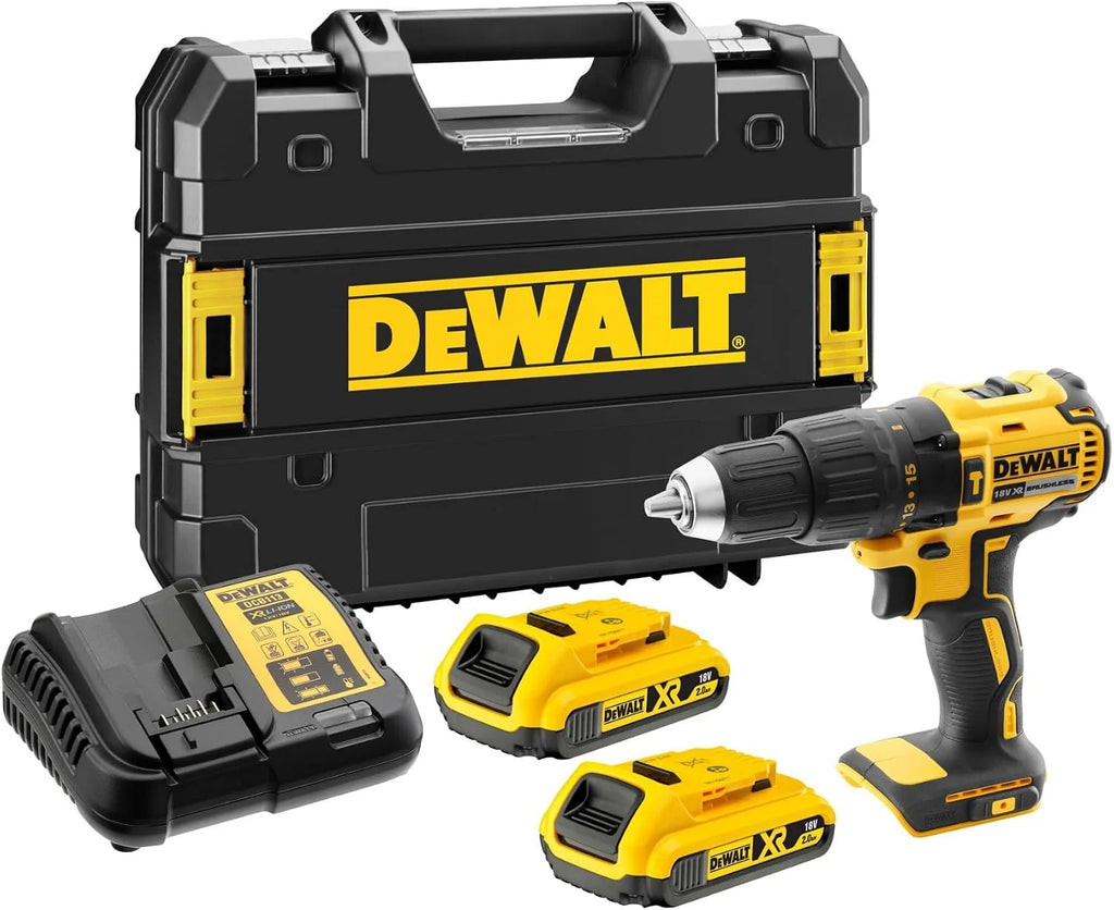 DEWALT Taladro percutor atornillador XR Brushless 18V, 2x2Ah, DCD778D2T-QW