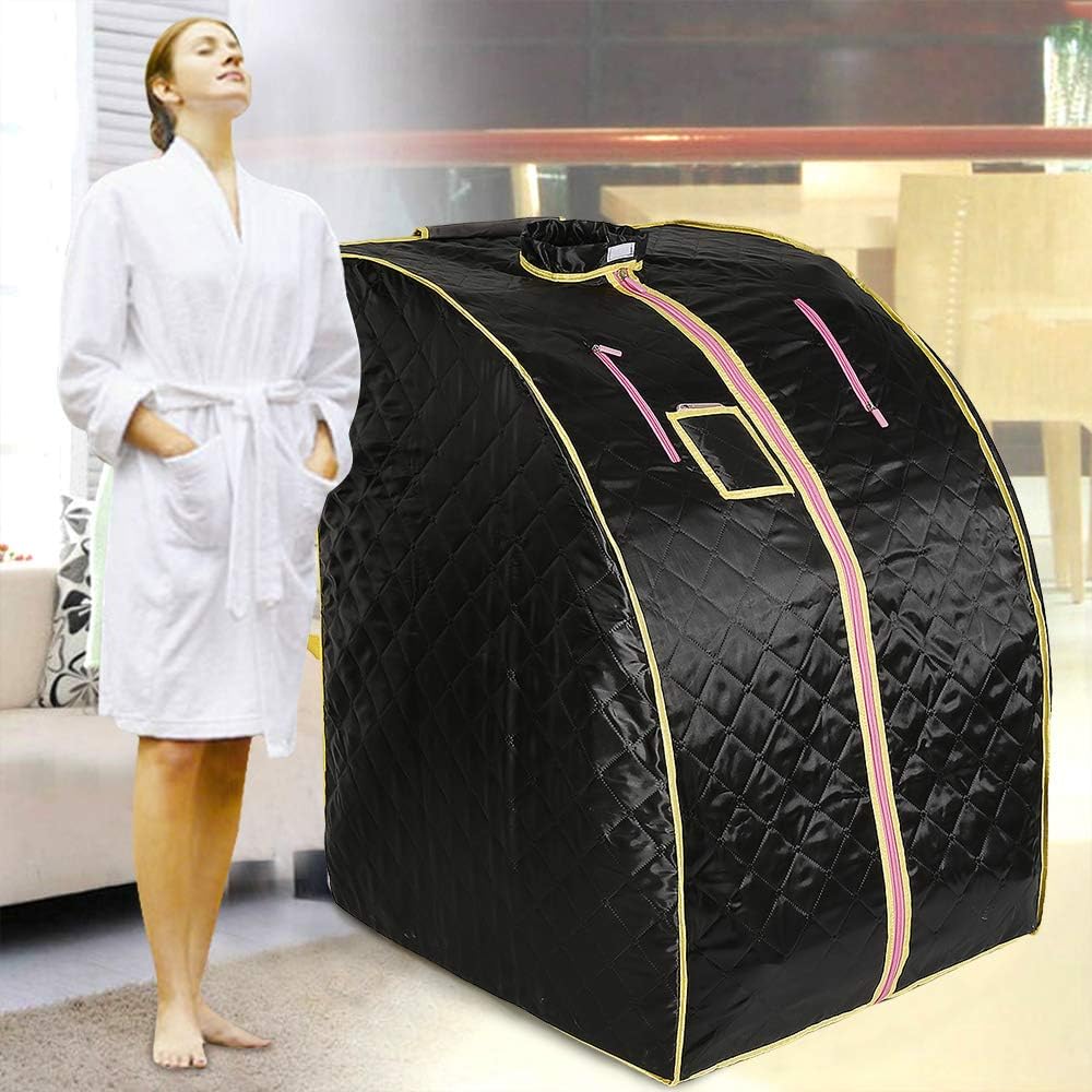 Sauna Infrarroja, Sauna Portátil, Tienda de Sauna Portátil Plegable con Control Remoto para Baño de Sauna Desintoxicación Perspiración Terapia Perder Peso (Negro)