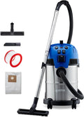 Nilfisk Multi II 30L T Aspirador de Agua y Polvo Potente - Aspiradora de Bricolaje para Sólidos y Liquidos, Seco y Húmedo, Exterior e Interior (1400 W)
