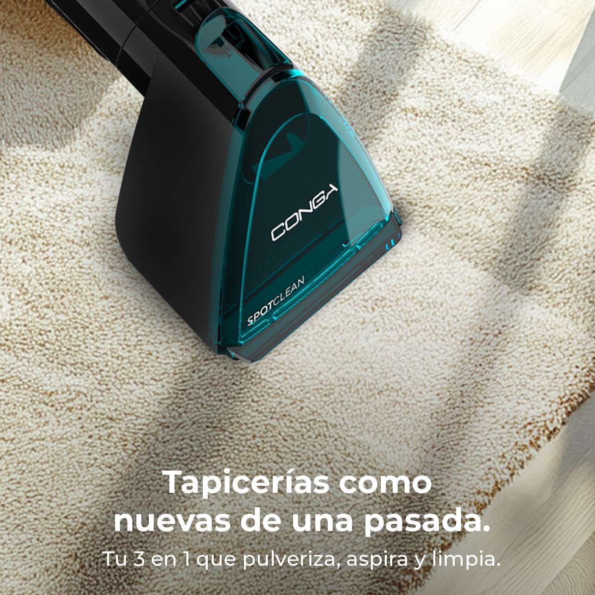 Cecotec Limpiador Aspirador de Tapicerias y Alfombras con Cable Conga 7000 Carpet&Spot Clean Steam Max. 1700W, Vapor, Depósito Agua Limpia 1600ml y Agua Sucia 950ml, Radio de Acción 9m