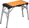 Meister 9079620 - Banco de trabajo universal 4 en 1 con taburete y ruedas de 85 cm de altura de trabajo, con estantes y superficie de trabajo reversible, banco de herramientas de altura regulable