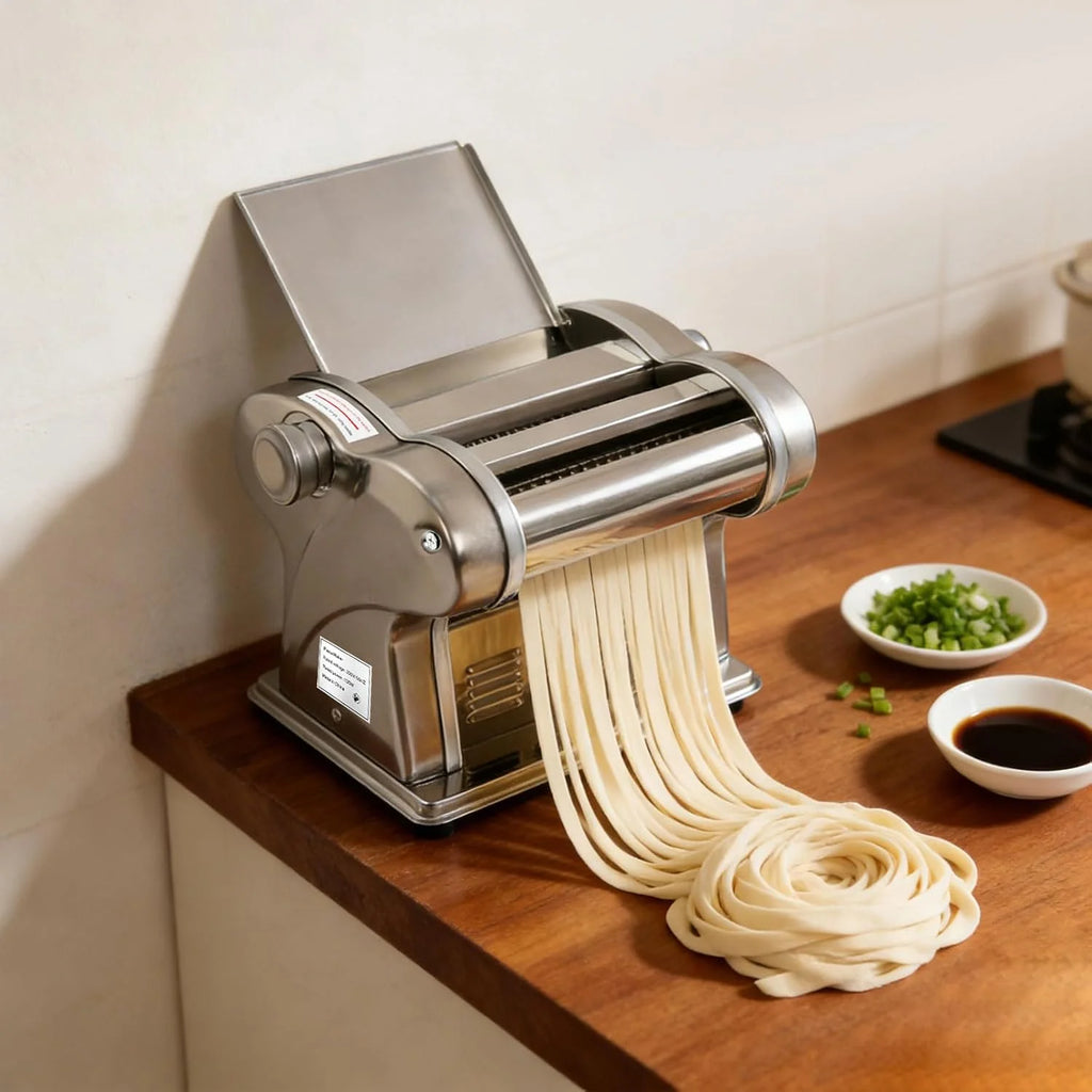 Máquina de pasta eléctrica, 135 W, acero inoxidable 410, 2 cuchillas, 8