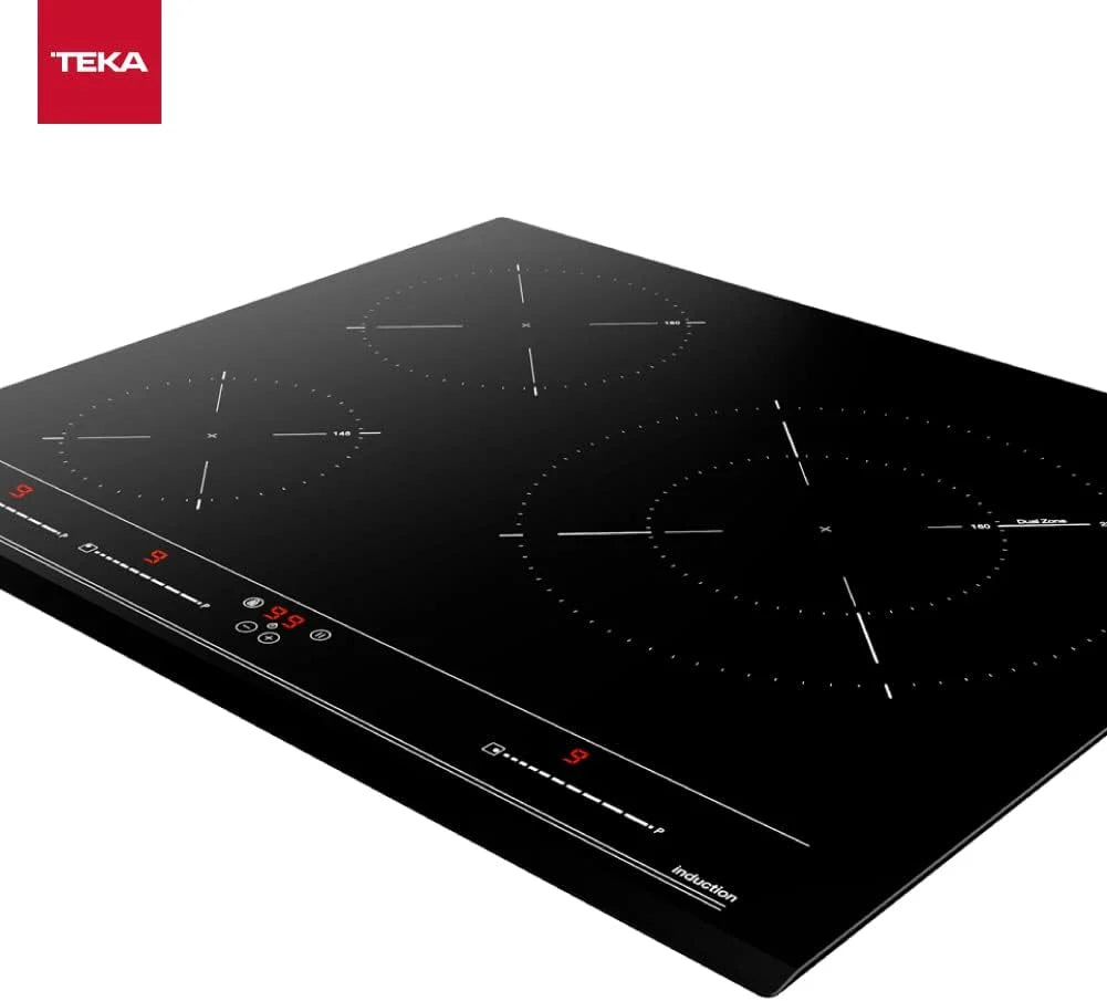 TEKA Placa Inducción 60 cm, 3 Zonas de Cocción, Touch Control Multislider, Función Power Plus y Stop & Go, Modo Silencio, Seguridad Auto Lock, Modelo IZC 63015 MSS