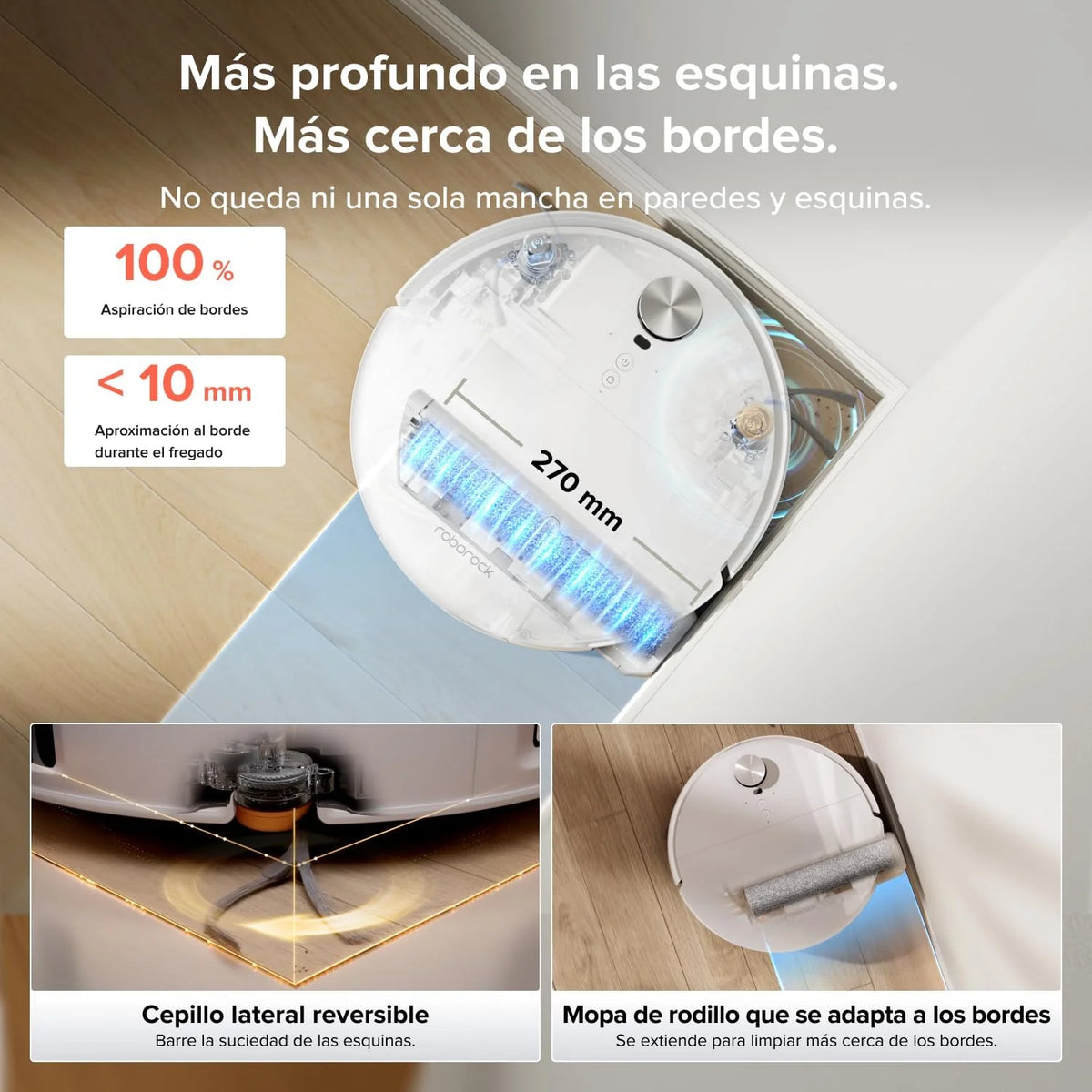 roborock Qrevo Edge 2 Flow Set Robot Aspirador Succión Extrema de 35000 Pa, Blanco