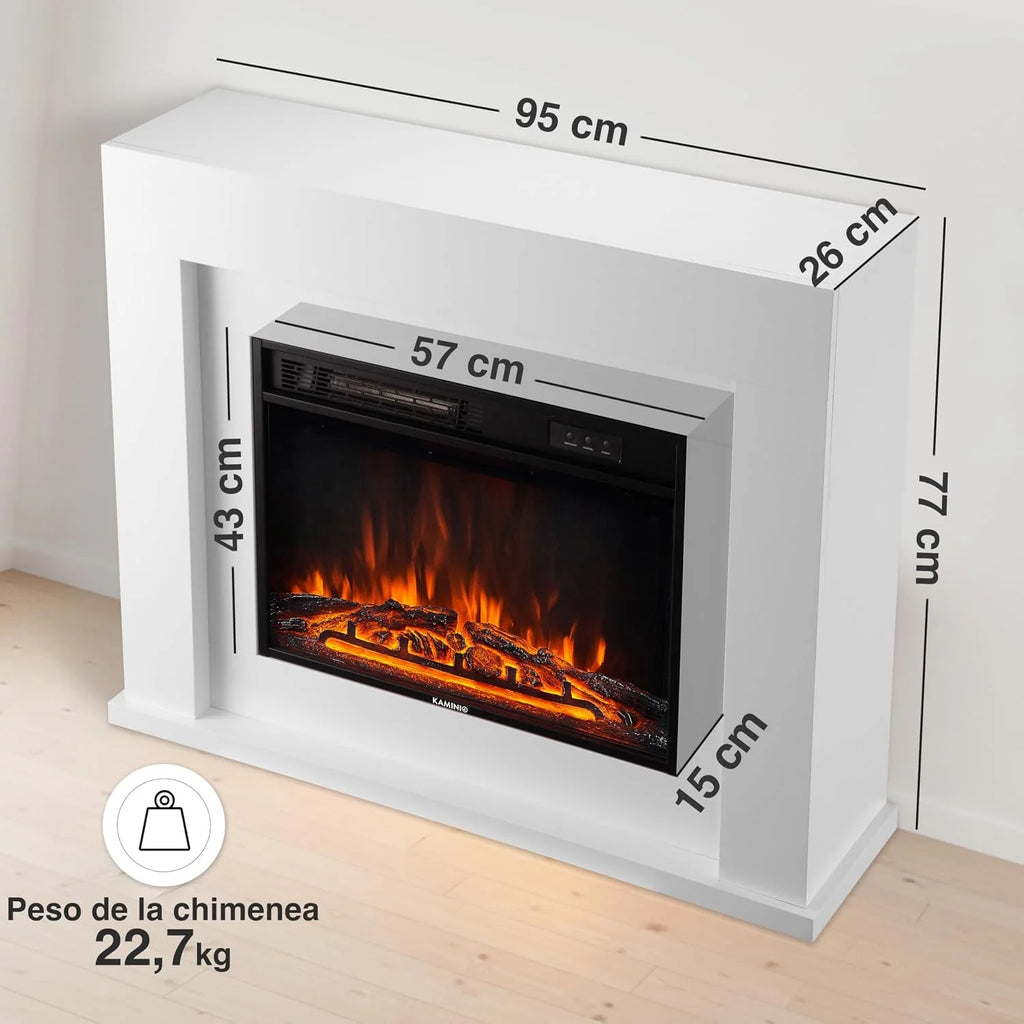 KAMINIO® Matti Modern 38 White Electric fireplace Floor-standing decorative