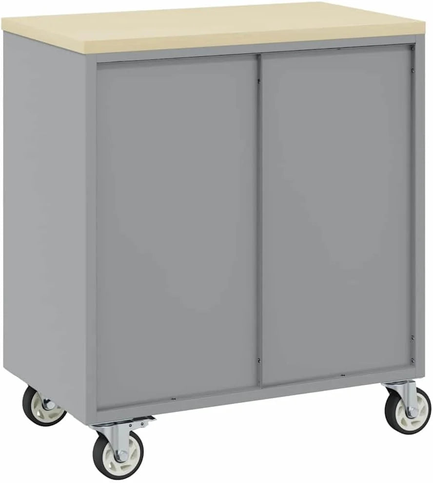 vidaXL Carro de Trabajo Rodante con cajón Rojo y Gris 75 x 45 x 85 cm