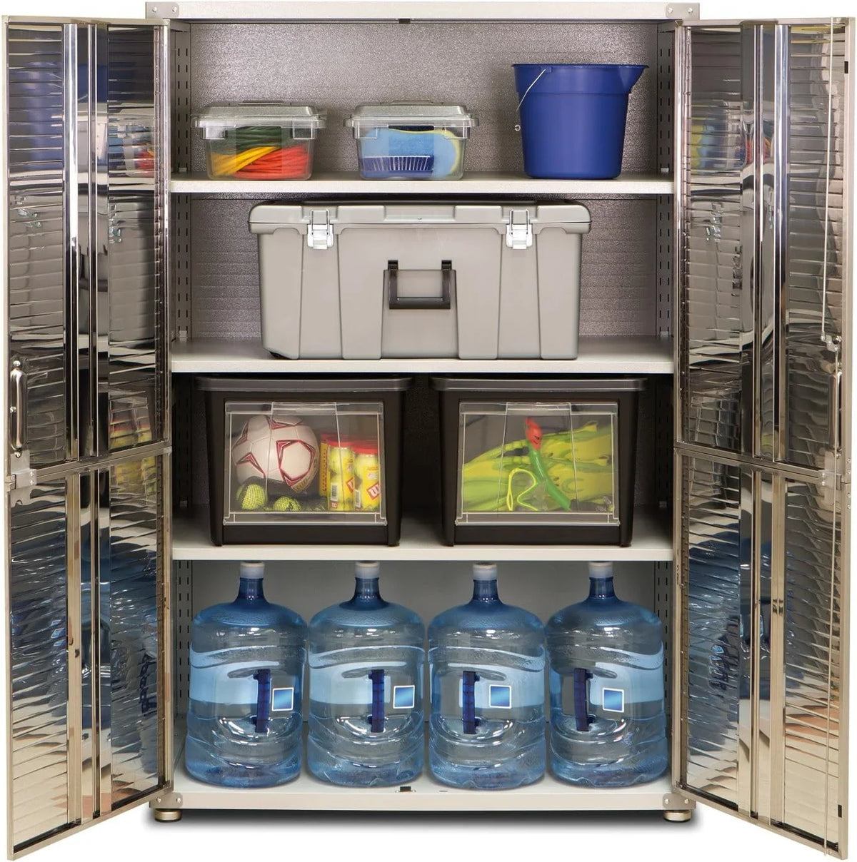 Seville Classics UHD16238 Mega armario , 121,9 x 60,9 x 182,9 cm, soporte de metal con revestimiento en polvo, gris