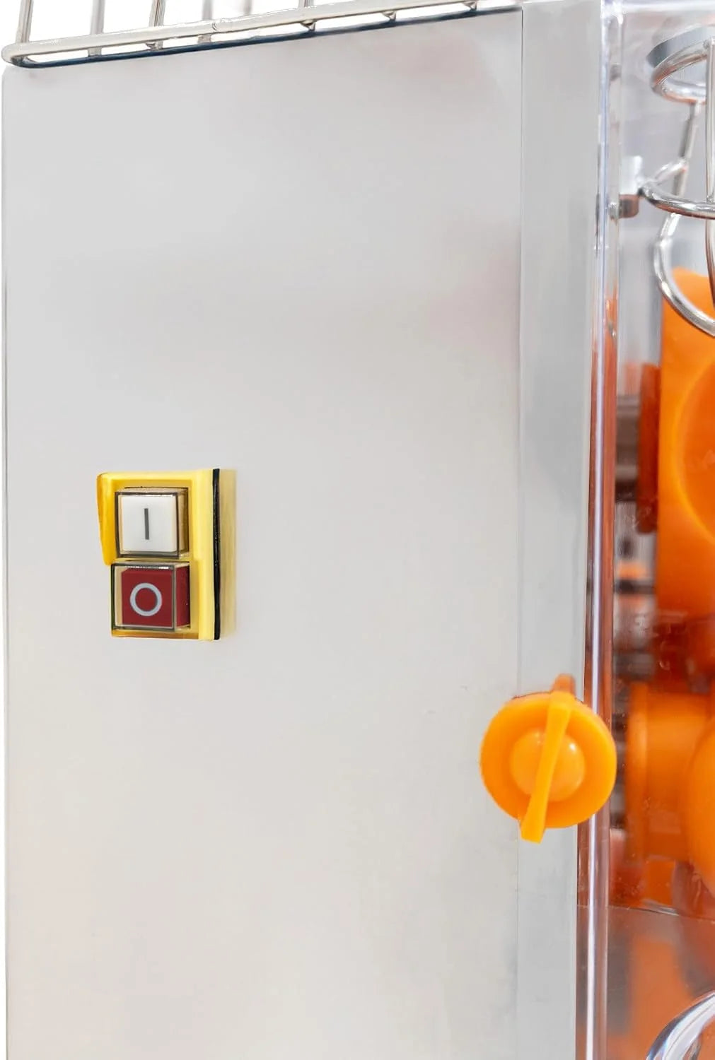 Exprimidor de Cítricos Comercial | Acero Inoxidable | 20-22 naranjas/min | Producción rápida 3-5s | Grifo integrado | Cesta superior amplia | Bajo ruido 60dB | Accesorios incluídos | Extractor de Zumo