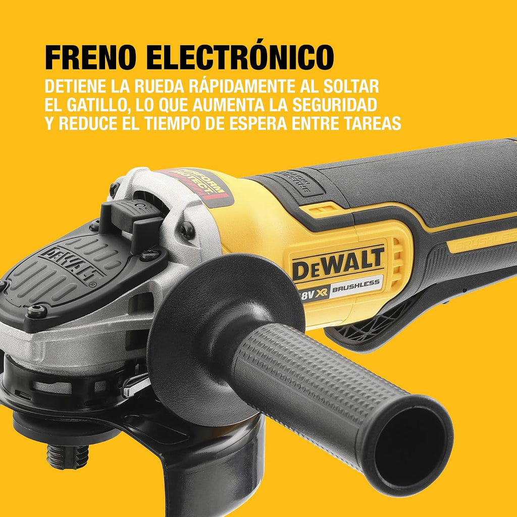 DEWALT Amoladora 125 mm 18V XR sin escobillas con pala, DCG406NT-XJ