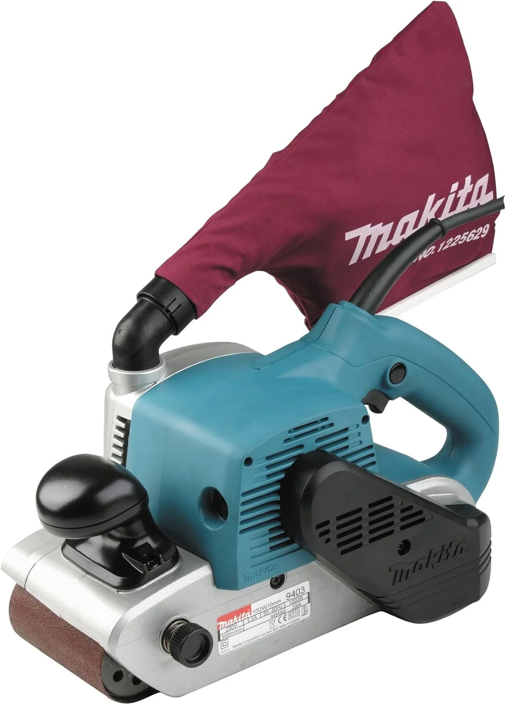 Makita 9403 Lijadora de Banda, 500 m/min, 5.7 kg, 1200 W, 230 V, Azul, 10.2 cm