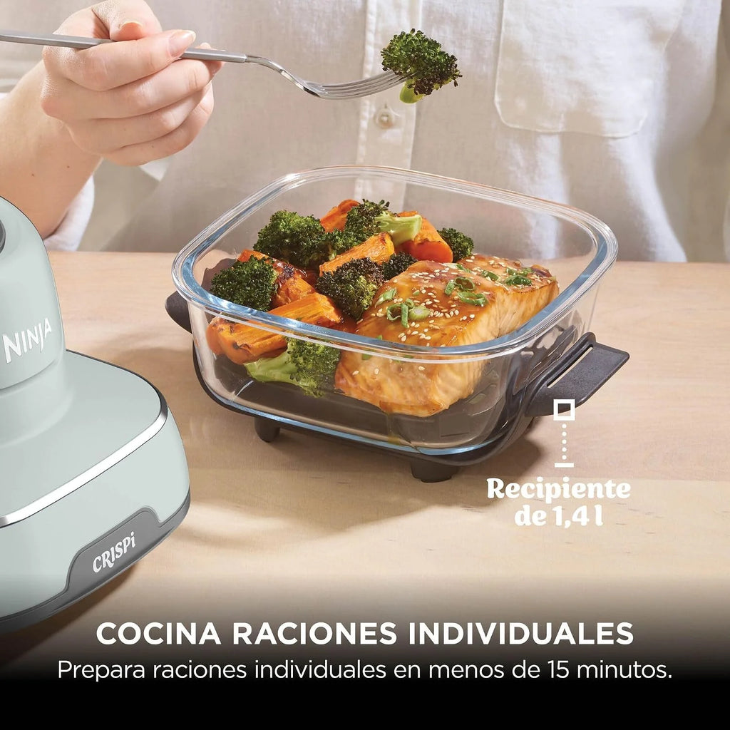 Ninja CRISPi, Freidora de Aire Portátil 4 en 1, 3,8L, Piedra/Dorado