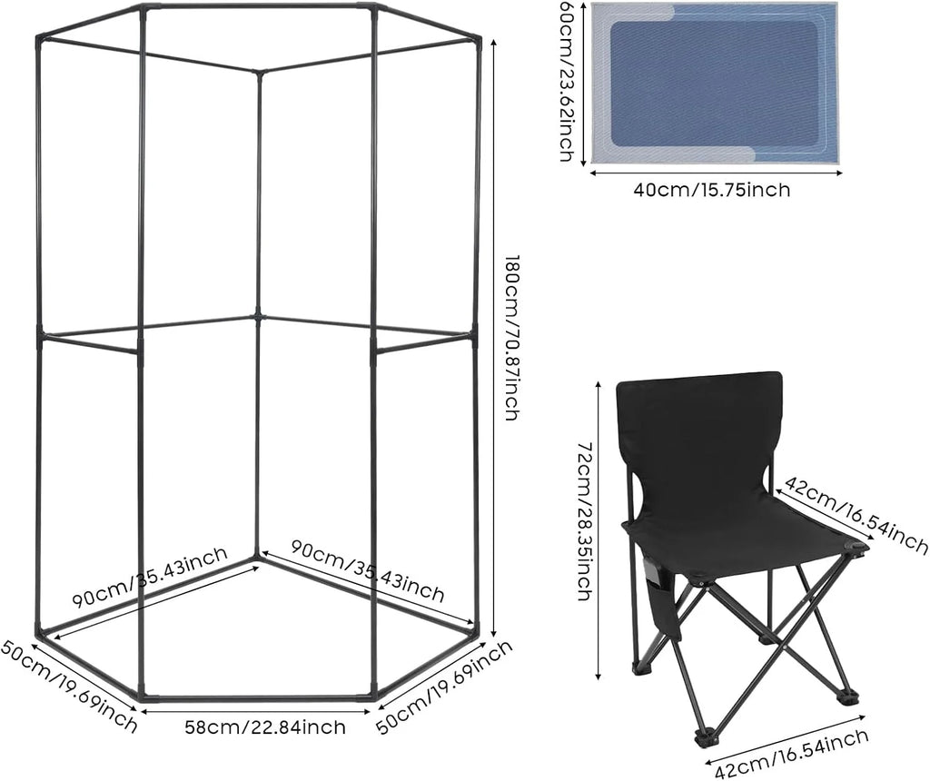 Juego de sauna portátil, mini cabina de vapor para exteriores, tienda de sauna móvil con silla plegable y bolsa de transporte, adecuado para el hogar, sauna, clubes y spas