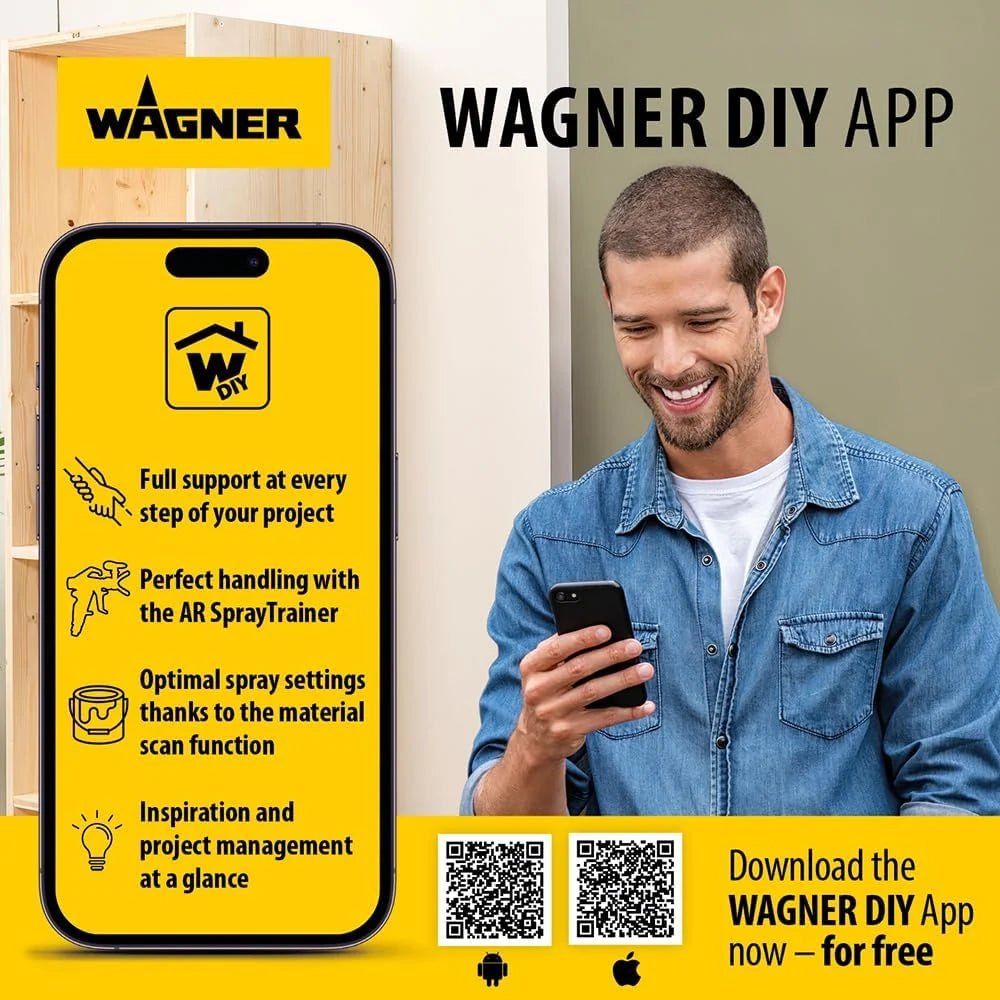 WAGNER pulverizador de Pintura W 590 FLEXiO para plásticas/látex, Barnices y esmaltes Interiores y Exteriores, 15 m²-6 min, depósito 1300 ml/800 ml, 630 W