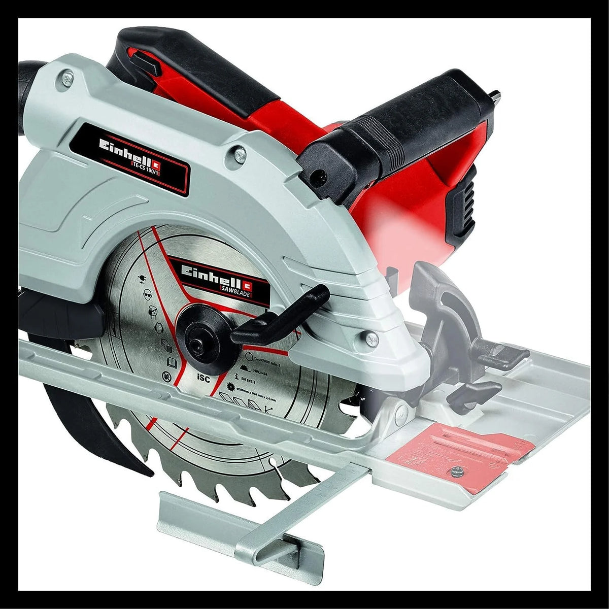 Einhell Sierra circular manual TE-CS 190/1 (1500 W, 5.500 min-1, ajuste sin herramientas, gran estribo de agarre, mesa de sierra de aluminio, bloqueo de husillo, incl. hoja de metal duro)