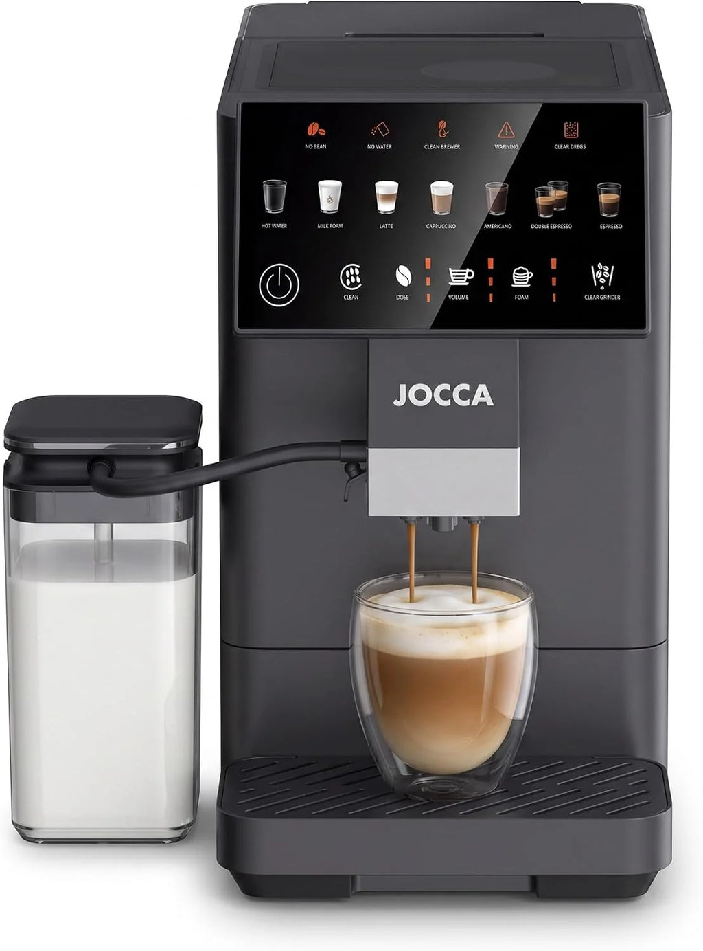 Jocca Cafetera Superautomática 20 Bar con Molinillo y Depósito de Leche