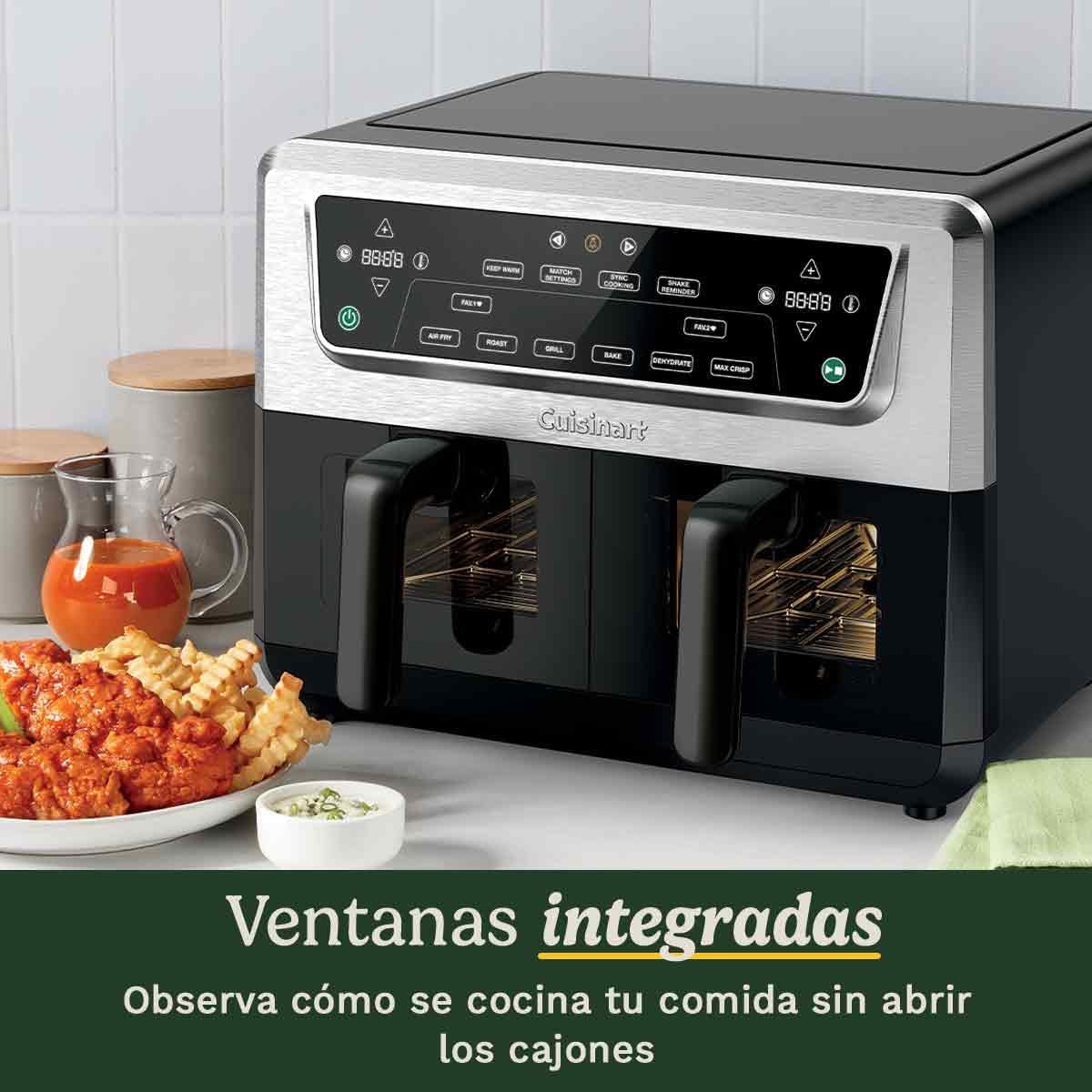 Cuisinart Air Fryer XXL Doble Zona | Sin PFAS | 2x5.2L | Fríe, hornea, deshidrata, mantiene caliente | Cocina 8+ raciones | Piezas lavavajillas