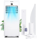 Aire Acondicionado Portatil 7000 BTU, Enfriamiento/Ventilador/Deshumidificación/Modo Sueño 4 en 1, Táctil/Mando a Distancia, Temporizador 24h, Ruedas 360°, Incluye Manguera de Escape & Kit de Ventana