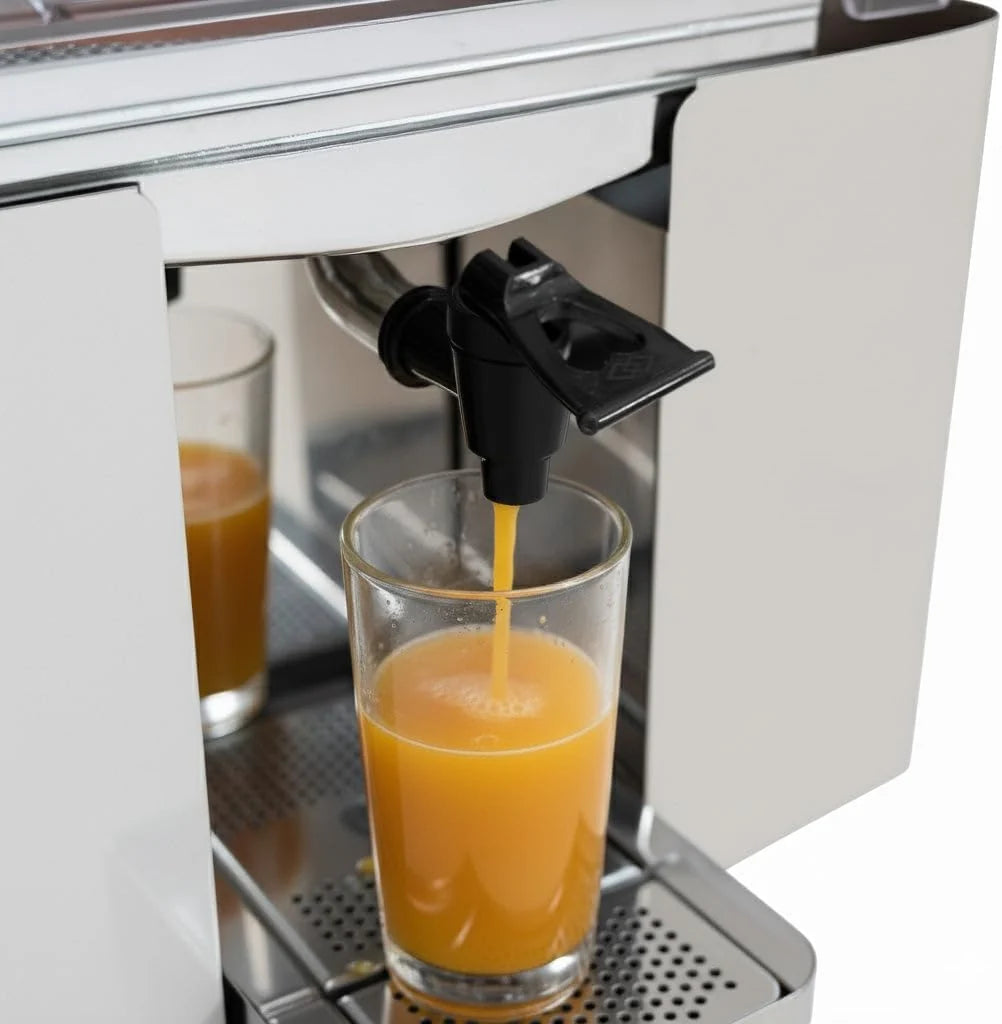 Exprimidor de Cítricos Comercial | Acero Inoxidable | 20-22 naranjas/min | Producción rápida 3-5s | Grifo integrado | Cesta superior amplia | Bajo ruido 60dB | Accesorios incluídos | Extractor de Zumo