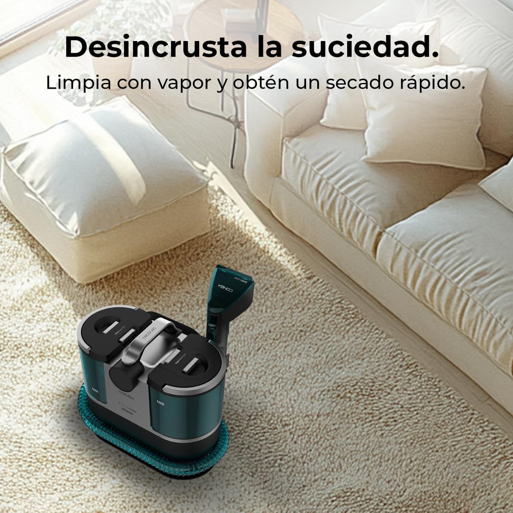 Cecotec Limpiador Aspirador de Tapicerias y Alfombras con Cable Conga 7000 Carpet&Spot Clean Steam Max. 1700W, Vapor, Depósito Agua Limpia 1600ml y Agua Sucia 950ml, Radio de Acción 9m