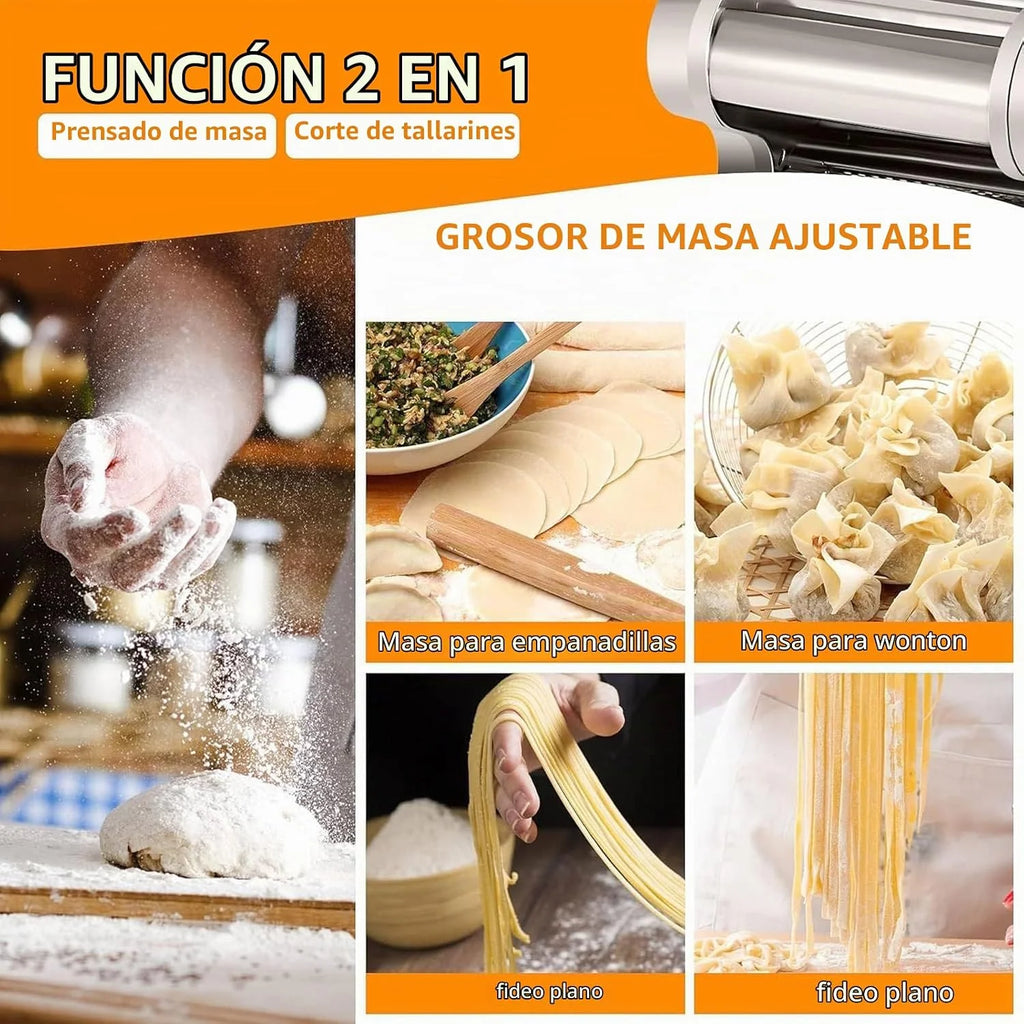Máquina para Hacer Pasta de Fideos, laminadora de Rodillo de Masa Eléctrica Comercial de 550W, para Uso Familiar en el Hogar