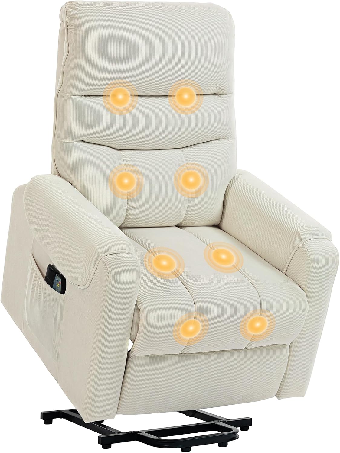 Homcom Electric Recliner Relax Armchair Lift People Massage Beige