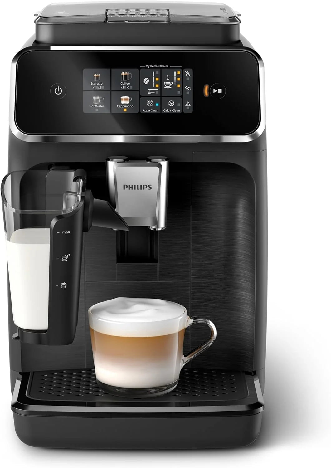 PHILIPS 2300 Cafetera Superautomática LatteGo, 4 bebidas, Negro Mate