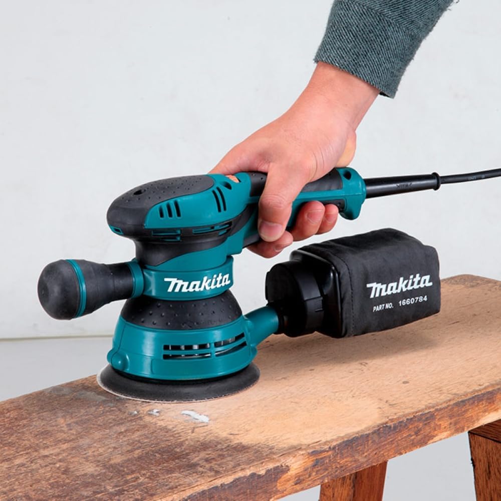 Makita BO5041 - Lijadora eléctrica con cable Rotorbital 125Mm 300W, Negro
