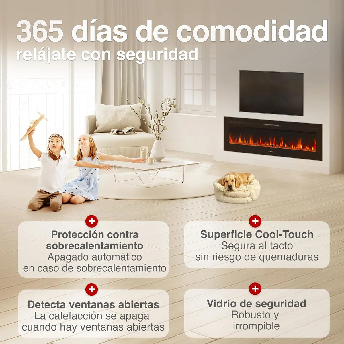 KAMINIO® Marlon Pro 50 Decorative Electric Fireplace with Heater