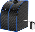 COSTWAY 3L Mini Sauna de Vapor para Casa con Control Remoto,Silla y Accesorios Sauna de Vapor Portátil con Control Remoto Cabina de Sauna con Temperatura y Temporizador Ajustables (negro)