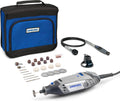 Dremel 3000 Multiherramienta 130 W,kit 2 complementos Eje Flexible,Guía de Corte y 25 Accesorios,velocidad 10.000-33.000 rpm tallar,grabar, fresar,amolar,limpiar,pulir,cortar,lijar