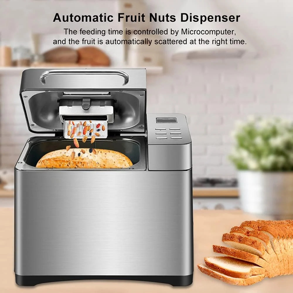 Panificadora de 1000 g, 19 programas, para panadería, 650 W, para la cocina en casa, caravana, camping, fiestas, restaurante
