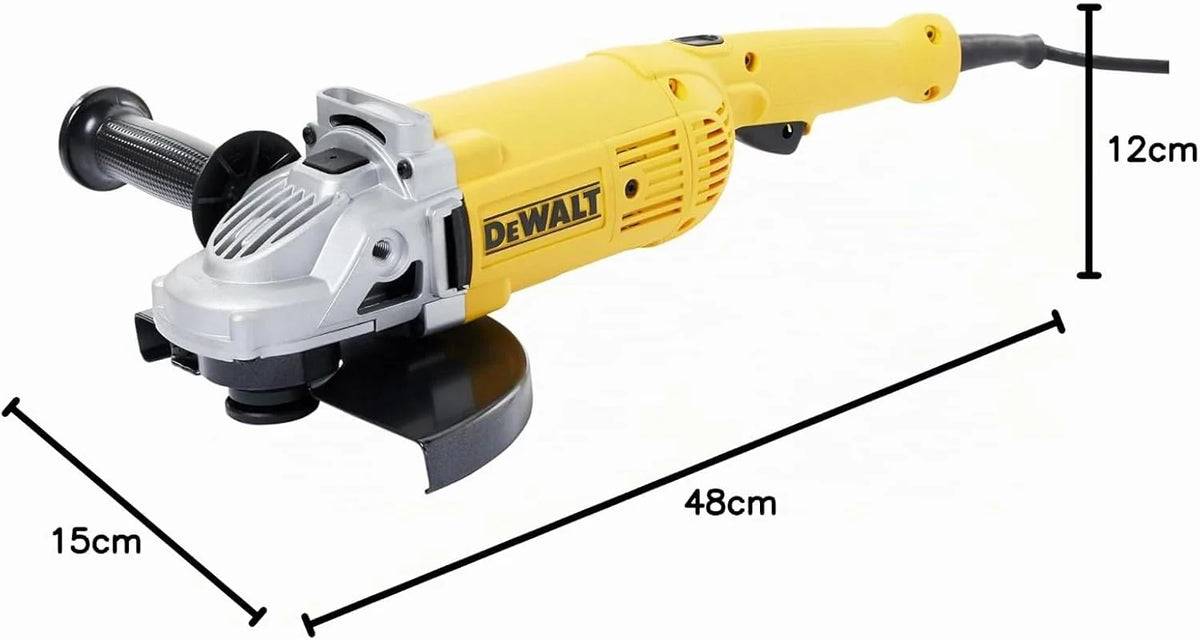 DeWalt DWE492-QS, Amoladora 2.200W, Diámetro de disco 230mm, Velocidad 6.500 rpm, Empuñadura lateral en 2 posiciones, Bloqueo del eje